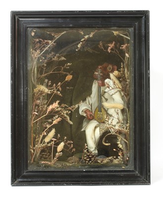 Lot 184 - A Victorian folk art style diorama with monkey musician