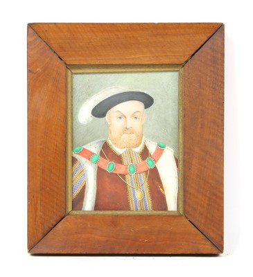 Lot 480 - A miniature portrait on ivory of Henry VIII