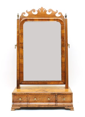 Lot 267 - A walnut figured toilet mirror
