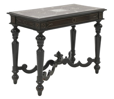 Lot 349 - A North Italian ivory inlaid ebony and ebonised centre table