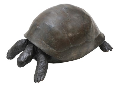 Lot 747 - A life-size bronze of a tortoise