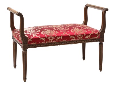Lot 843 - A Continental walnut window seat