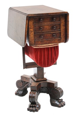 Lot 872 - A Regency burr yew work table