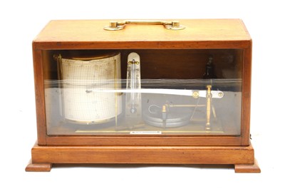 Lot 154 - An early 20th century oak cased barograph
