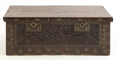 Lot 301 - A small Anglo-Indian padouk and brass coffer