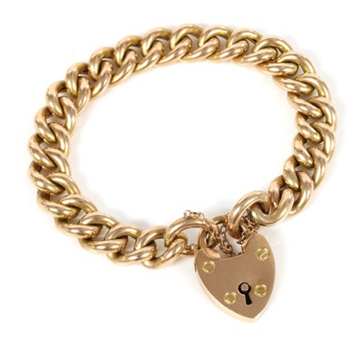Lot 70 - An Edwardian 15ct gold curb bracelet, by S Blanckensee and Sons Ltd.