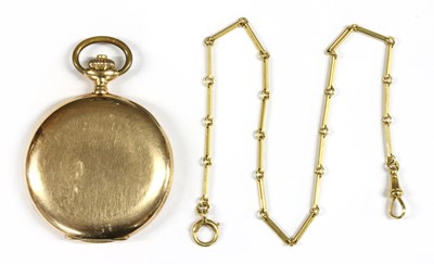 Lot 448 - A gold side wind hunter pocket watch