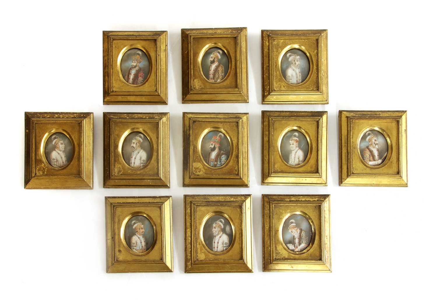 Lot 523 - A collection of eleven Moghul portrait miniatures