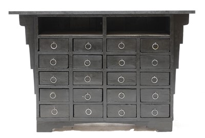 Lot 120 - A French industrial chest of twenty drawers