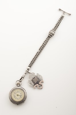 Lot 505 - Of Suffragette Interest: a sterling silver enamelled medal fob