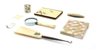 Lot 142 - A late 19th century ivory aide memoire