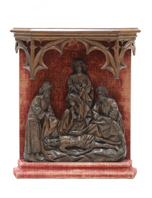Lot 131 - A Flemish carved walnut relief