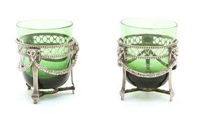 Lot 69 - A pair of Dutch 875 silver bonbonnieres