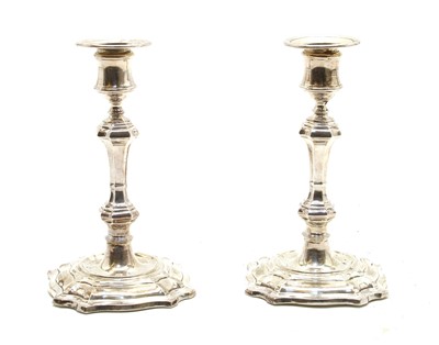 Lot 79 - A pair of Elizabeth II silver candlesticks