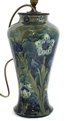 Lot 218 - A Moorcroft Florian baluster table lamp