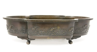 Lot 292 - A Japanese bronze jardinière