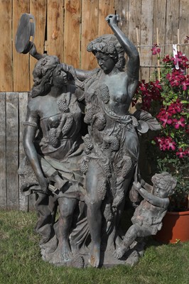Lot 996 - A large bronze group