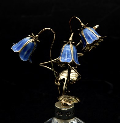 Lot 35 - A silver & enamel bouquet of harebells, by Sarah Jones