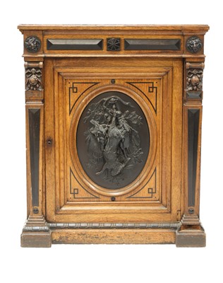 Lot 935 - A Victorian oak and ebonised dining room pedestal