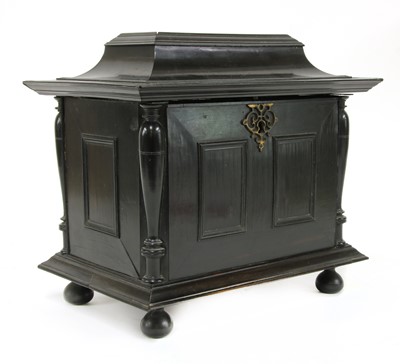 Lot 324 - A Dutch ebony and silver mounted casket