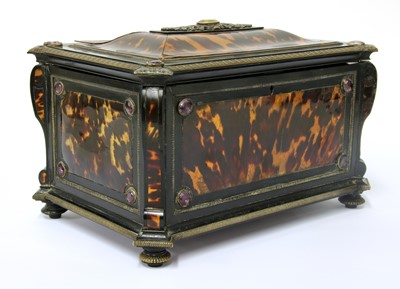Lot 323 - A tortoiseshell and ebony casket
