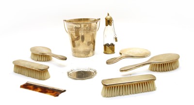 Lot 40 - A part Elizabeth II silver dressing table set