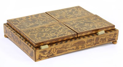 Lot 317 - A Dutch sycamore and marquetry inlaid card or games box