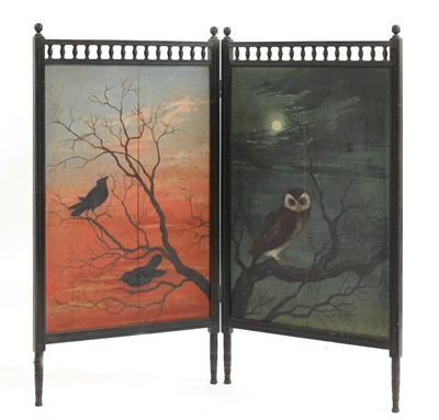 Lot 5 - An Aesthetic ebonised two-fold screen
