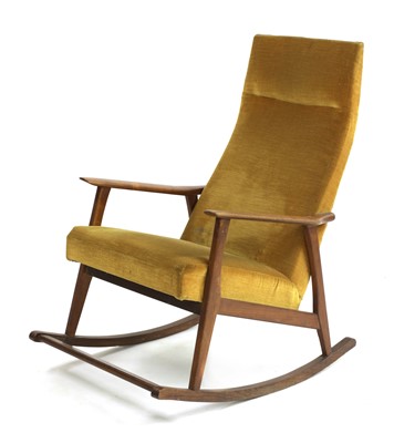 Lot 343 - A teak rocking chair