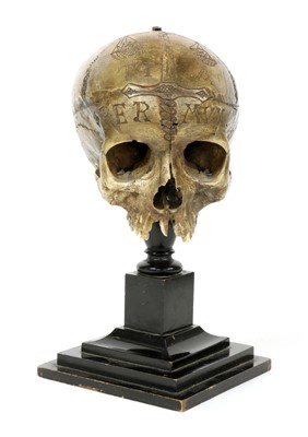 Lot 45 - CARVED SKULL