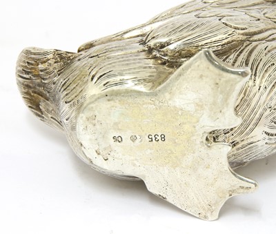 Lot 14 - A Continental silver model of an Indian runner duck
