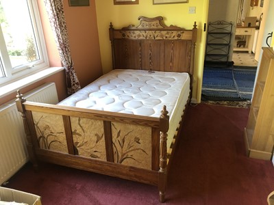 Lot 23 - Two Art Nouveau pine and bird's-eye maple beds