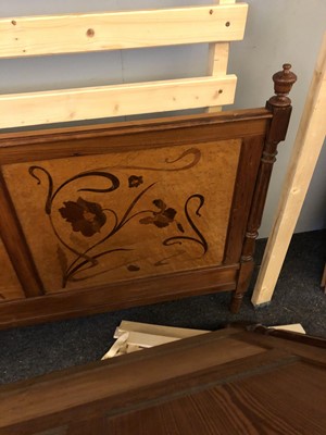 Lot 23 - Two Art Nouveau pine and bird's-eye maple beds