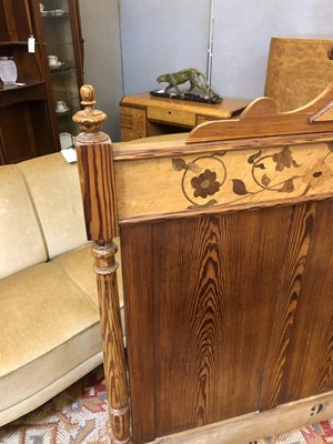 Lot 23 - Two Art Nouveau pine and bird's-eye maple beds