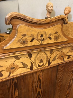 Lot 23 - Two Art Nouveau pine and bird's-eye maple beds