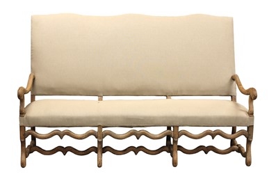 Lot 102 - A French bleached oak three-seater sofa