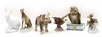 Lot 229 - A collection of Hungarian Zsolnay Pecs porcelain figures