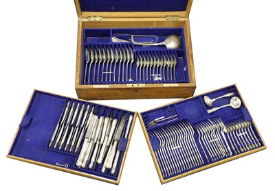 Lot 45 - A composite canteen of King's pattern silver table service