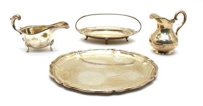 Lot 2 - A F.W. Hespe 800 silver salver of scalloped circular form