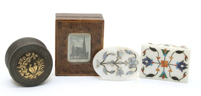 Lot 320 - A 19th century tortoiseshell patch box of circular form