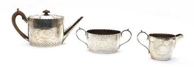 Lot 6 - A composed silver three piece tea service