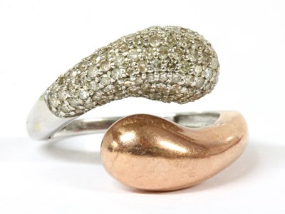 Lot 240 - A 9ct rose and white gold diamond ring