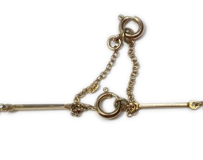 Lot 16 - An Art Nouveau, gold, turquoise and opal necklace