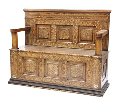 Lot 946 - An inlaid walnut cassone alla certosina