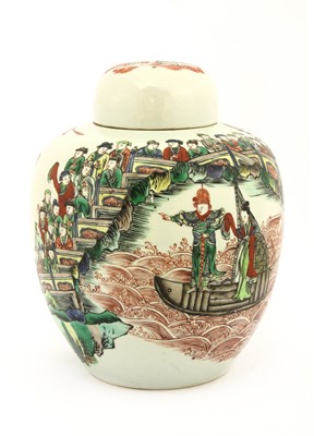 Lot 166 - A Chinese famille verte ginger jar and cover