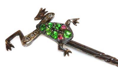 Lot 54 - A collection of 19th century stick pins and a bar brooch