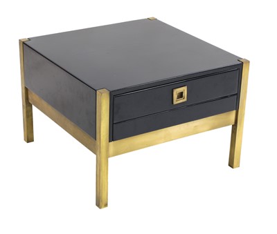 Lot 438 - A French blue lacquered and brass cabinet