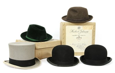 Lot 137 - A Herbert Johnson black bowler hat, boxed