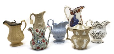 Lot 280 - A late Victorian relief moulded pottery jug