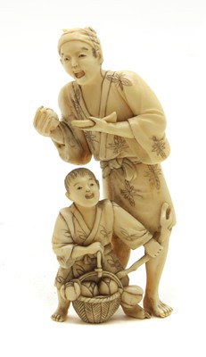 Lot 126 - A Japanese ivory okimono